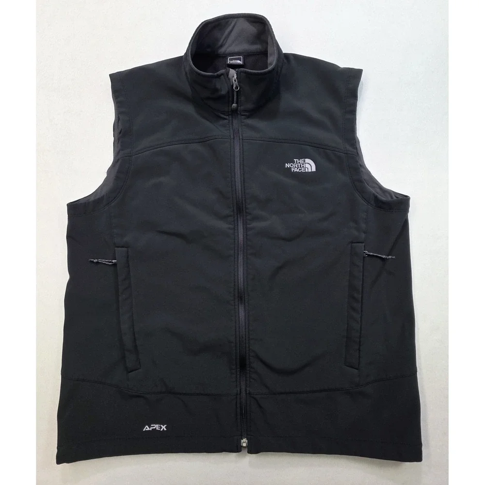 The North Face Apex Softshell Vest Mens XL Black White Wind H2O Resistant